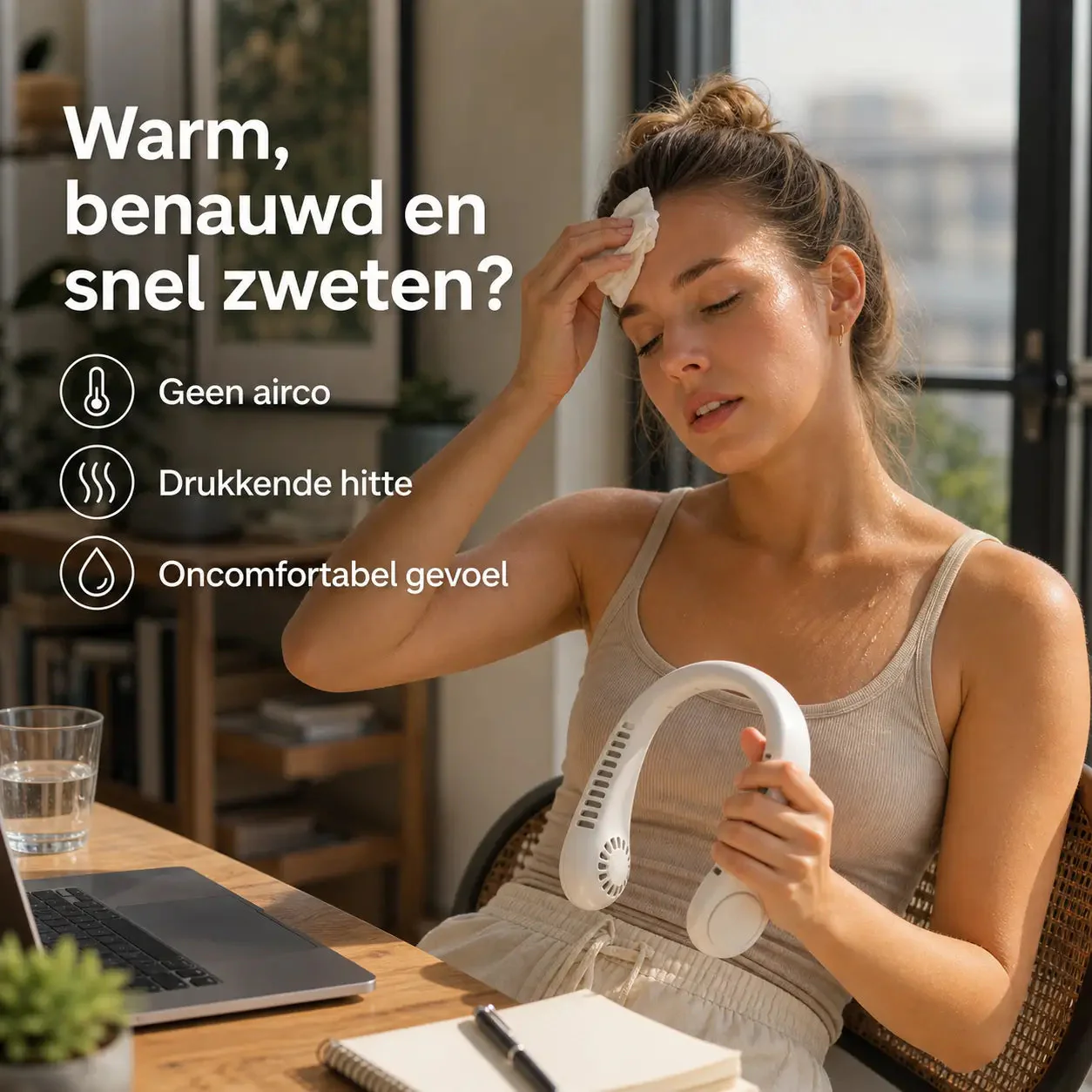 Unisex Kannettava Kaulatuuletin Säädettävillä Nopeuksilla - Image 4