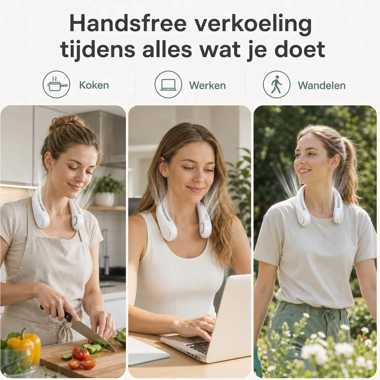 Unisex Kannettava Kaulatuuletin Säädettävillä Nopeuksilla - Image 6