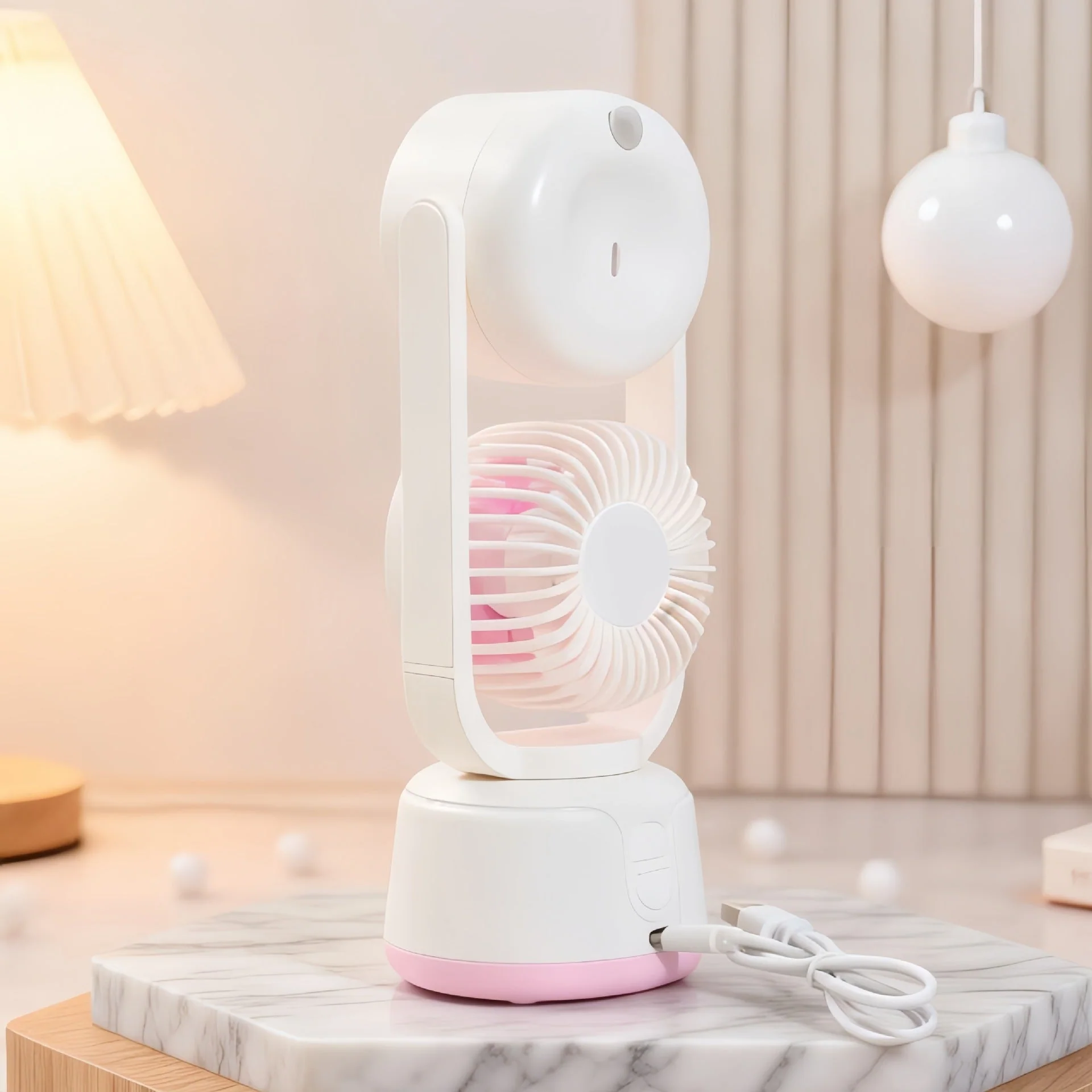 Unisex-kannettava tuplatuuletin USB-latauksella ja kallistettavilla päillä - Image 3