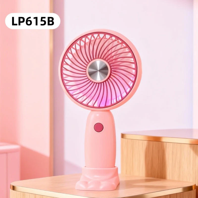 Unisex-kannettava USB-käsituuletin LED-valorengas ja karhunkorvat - Image 8