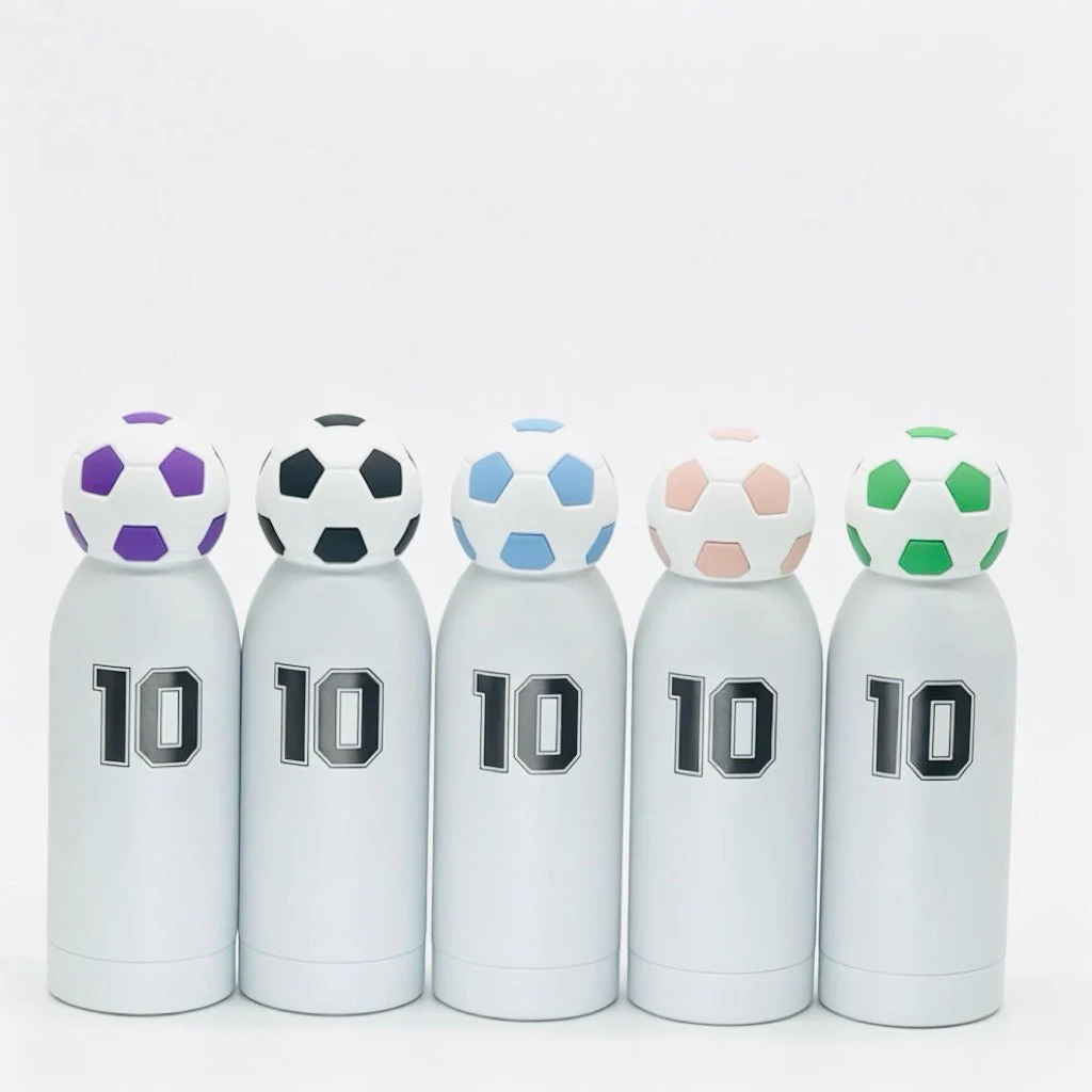 Unisex Sporty Water Bottle With Playful Football Cap - Image 2