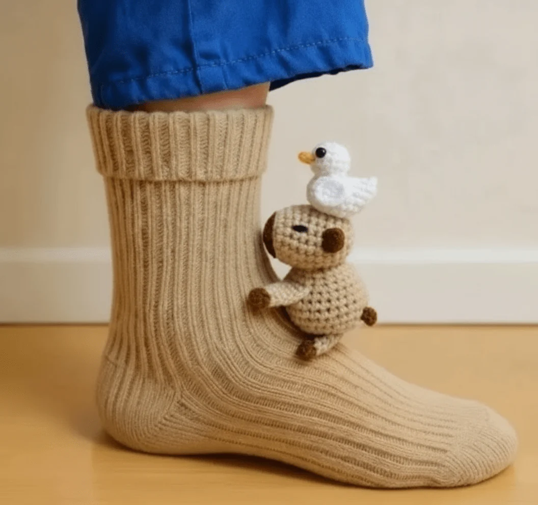 Unisex Talosukat 3D-Eläinkorostuksella Leikkisästi Mukautuva - Image 2