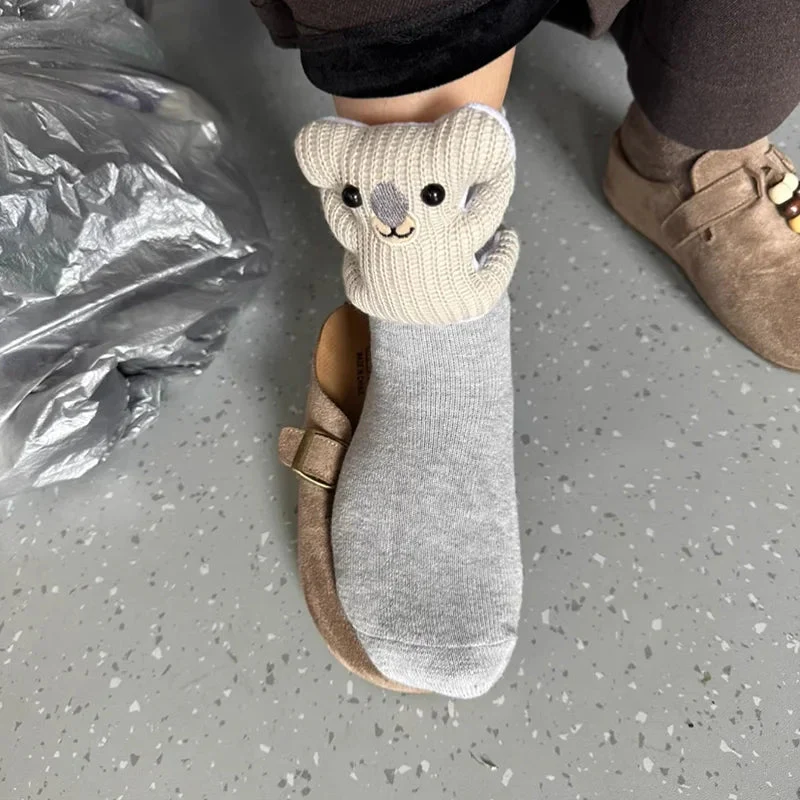 Unisex Talosukat 3D-Eläinkorostuksella Leikkisästi Mukautuva - Image 7