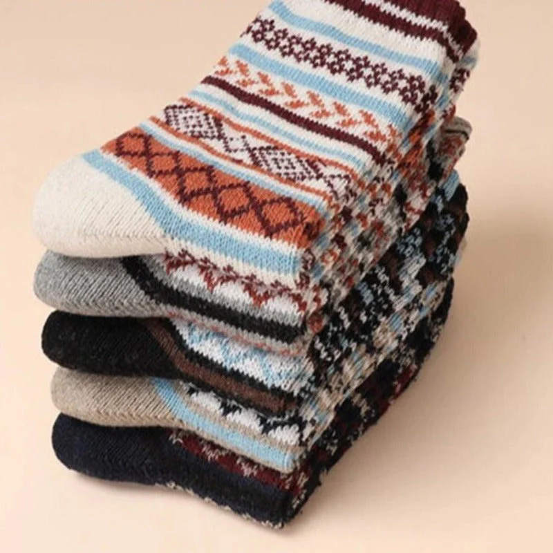 Unisex Talvisukat Värikkäillä Kuoseilla Hengittävä Materiaali - Image 3