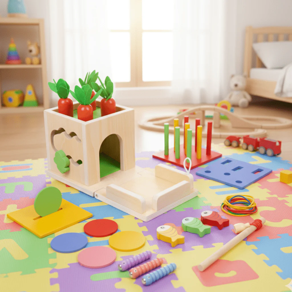 Vauvojen ActivityCube Oppimislelu Montessori-Inspiroitu Leikkikalu