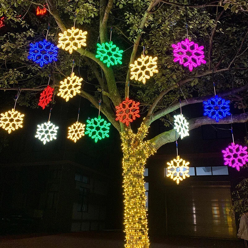 Vedenpitävät LED-lumihiutalevalot Talvikoristeisiin - Image 3