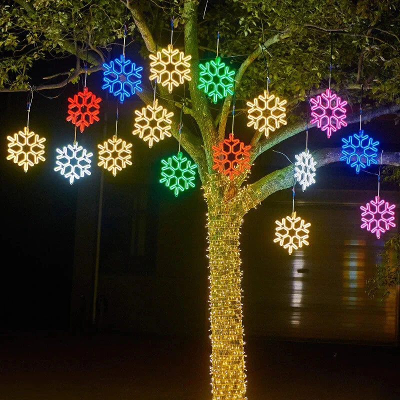 Vedenpitävät LED-lumihiutalevalot Talvikoristeisiin - Image 4