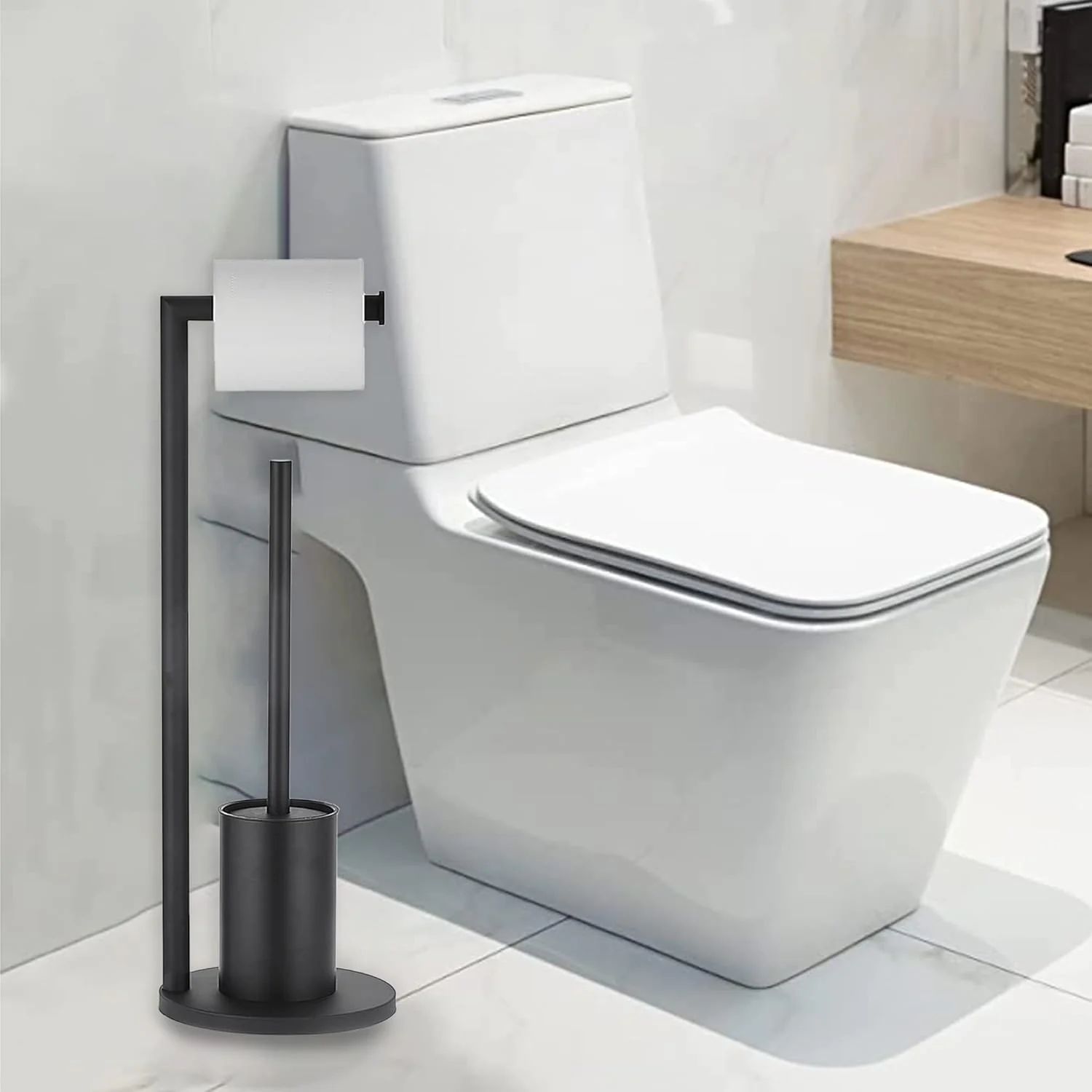 WC-paperipidike ja puhdistusharja moderniin kylpyhuoneeseen - Image 4