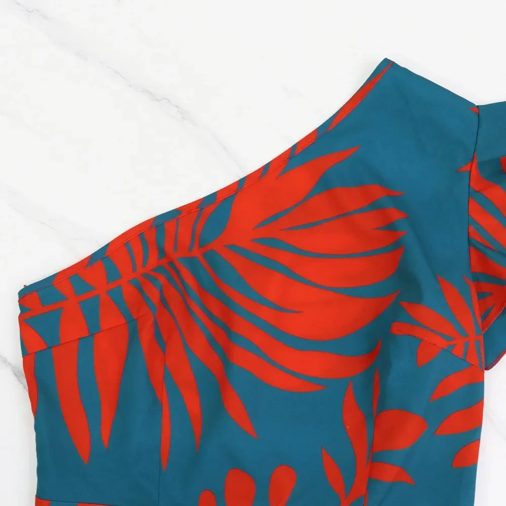 Yksi olkapää trooppinen tulostaa Maxi mekko - Image 5