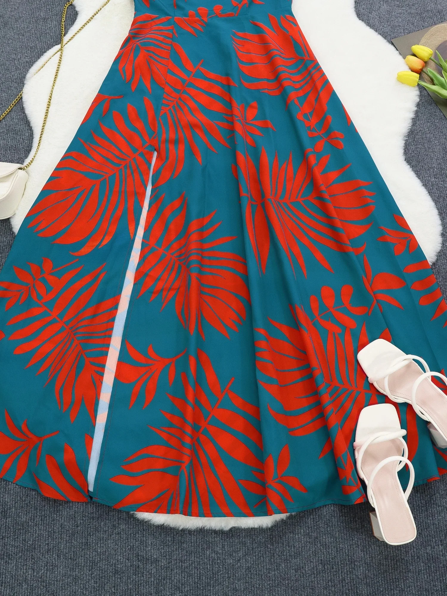 Yksi olkapää trooppinen tulostaa Maxi mekko - Image 7